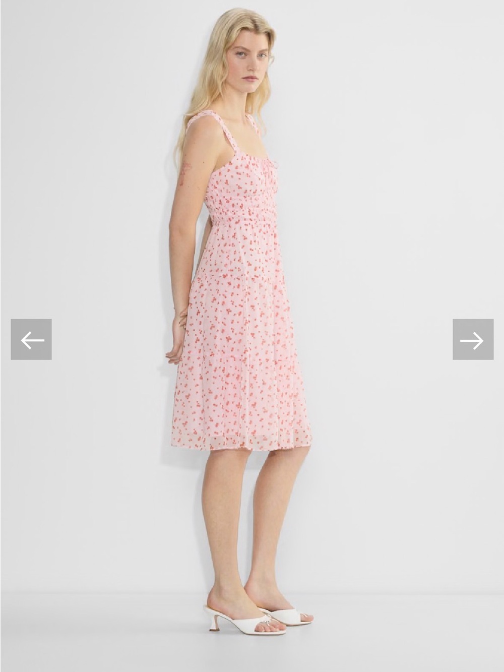 Sunday Best Aritzia Pink Floral Tiered Sundress - Picture 4 of 6